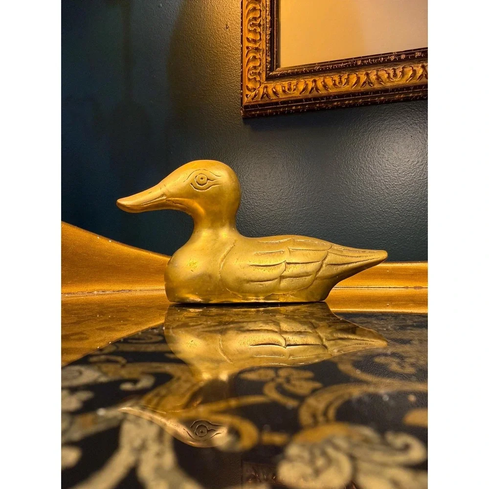 Vintage Solid Brass Duck Figurine | 6
